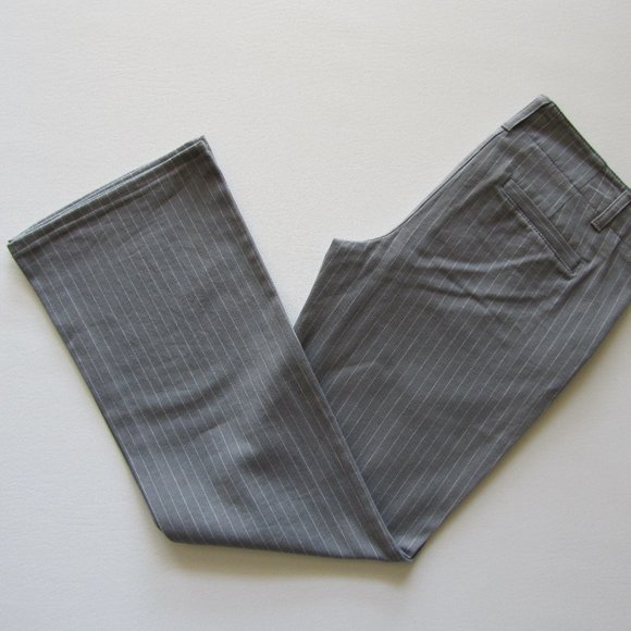 New Women’s Express Chino Lt Grey Striped Casual Jeans Bootcut Leg Pants Size 6 - Picture 7 of 11